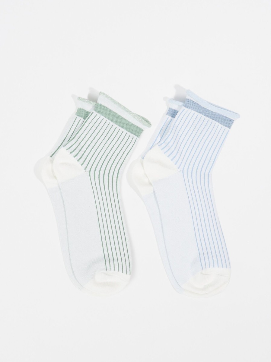 Accessories Revival | Ribbed Ankle Socks 2 Pack